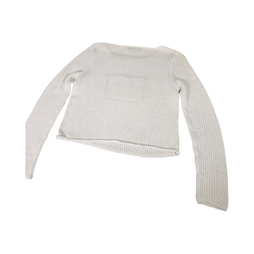 Croft & Barrow Sport White Knit Sweater American Flag Applique Size M - Picture 9 of 11